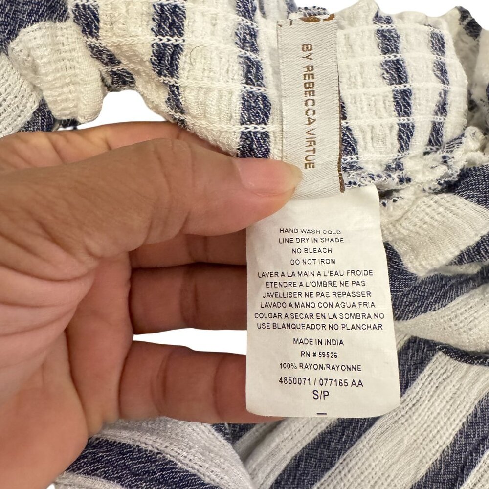 Becca Rebecca Virtue  Getaway Cover-Up Split Stripe Wide Leg Tie Waist Pants S - Picture 9 of 9